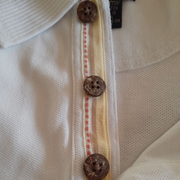 Tommy Bahama Men's Size Large White Cotton Polo with White Embroidered Marlin - Picture 5 of 8